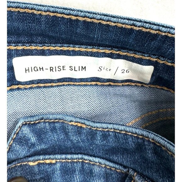 Anthropologie Pilcro & The Letterpress High-Rise Slim Jeans cropped Size 26 sail - Picture 5 of 12